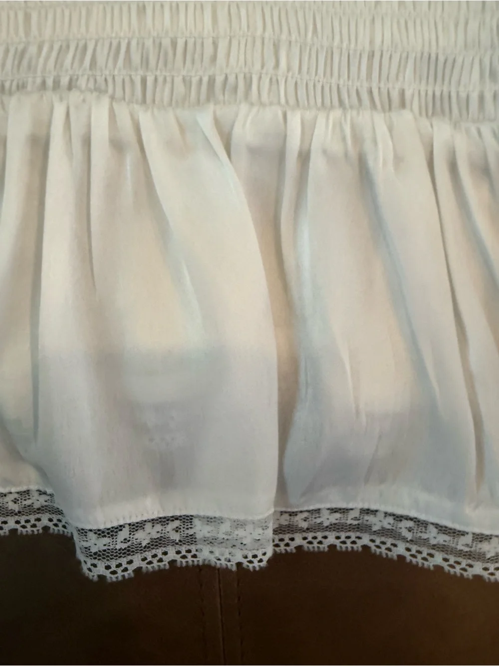 New Never Worn: Anthropologie White Lace Smocked Peplum Blouse